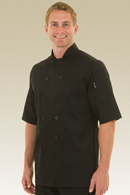 Picture of Chef Works - BLSS - Chambery Black Basic Chef Coat